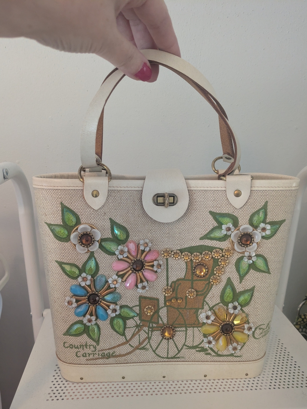 Vintage Enid Collins Country Carriage Handbag Purse Cottagecore Floral
